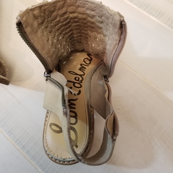 {8} Sam Edelman Cooper Woven Peep Toe Block Heels - Picture 11 of 15